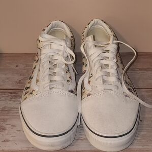 Vans White Floral Sneakers